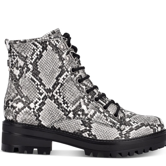 🆕INDIGO RD Imara Snake Embossed Print Combat Boot - Picture 2 of 16